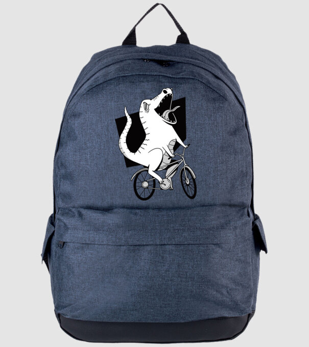 Dinozaur cu bicicletă model albastru jeanși pe tricou