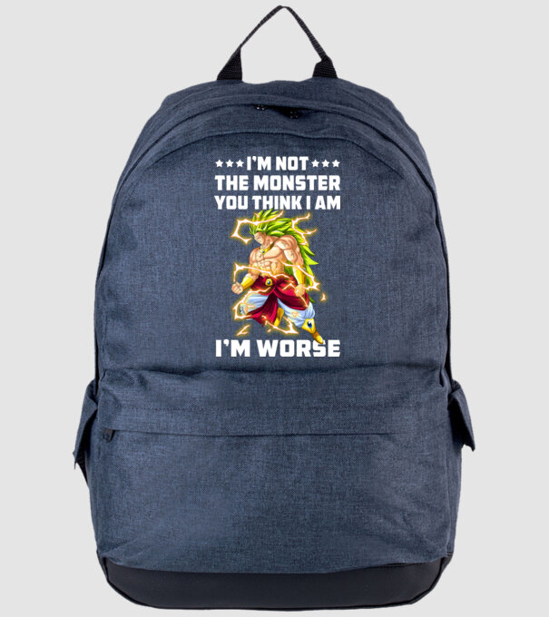 Brolly monster Dragonball model albastru jeanși pe tricou