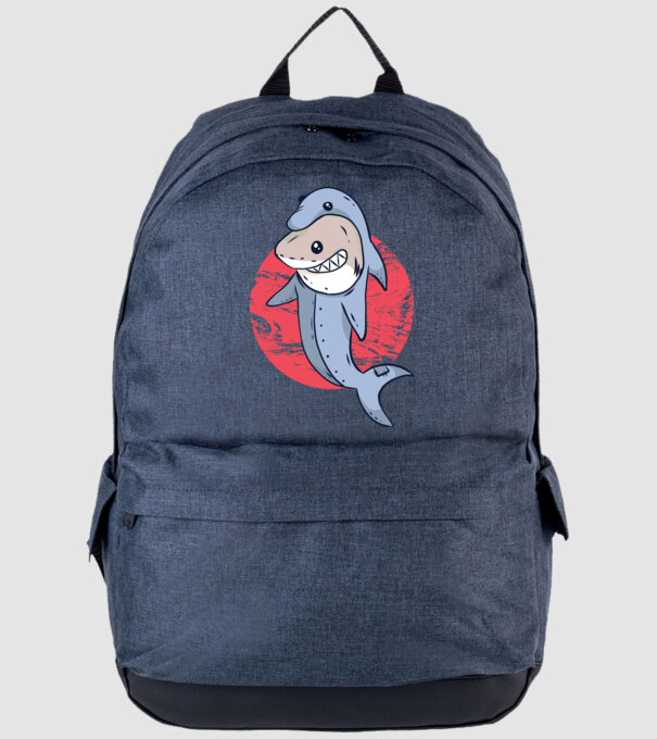 Rechin în costum de delfin model albastru jeanși pe tricou