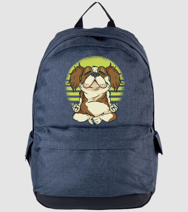 Cavalier King Spaniel Yoga model albastru jeanși pe tricou