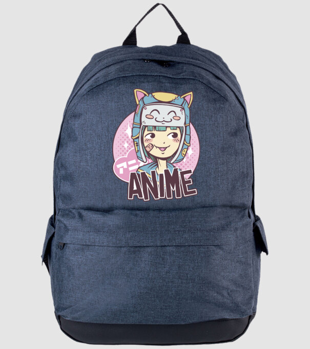 Fată drăguță Anime model albastru jeanși pe tricou