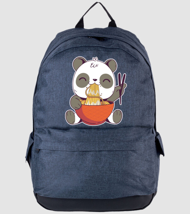 Panda drăguț cu paste model albastru jeanși pe tricou