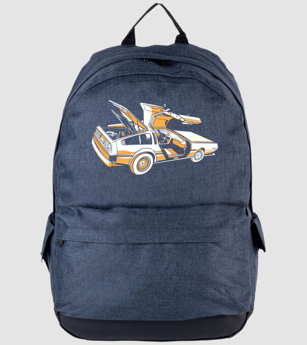 Delorian Înapoi în viitor model albastru jeanși pe tricou