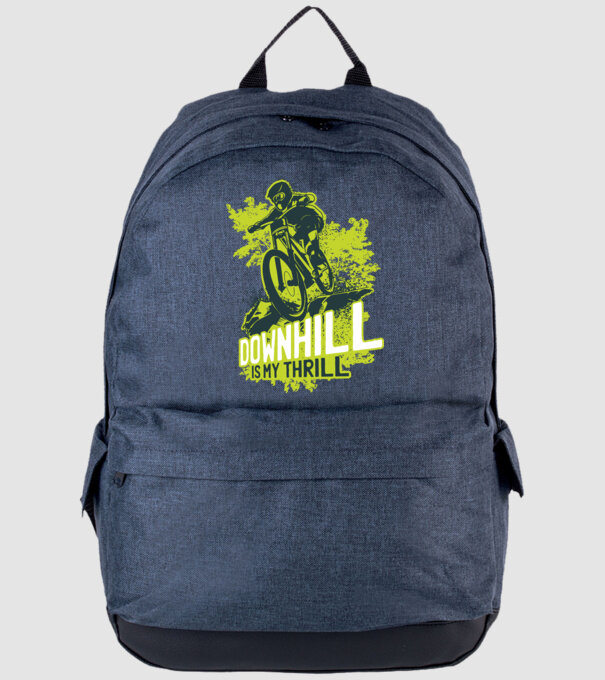 Downhill Is My Thrill tricou bicicletă model albastru jeanși pe tricou