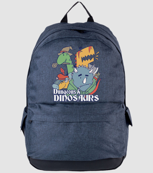 Dungeons and Dinosaurs model albastru jeanși pe tricou
