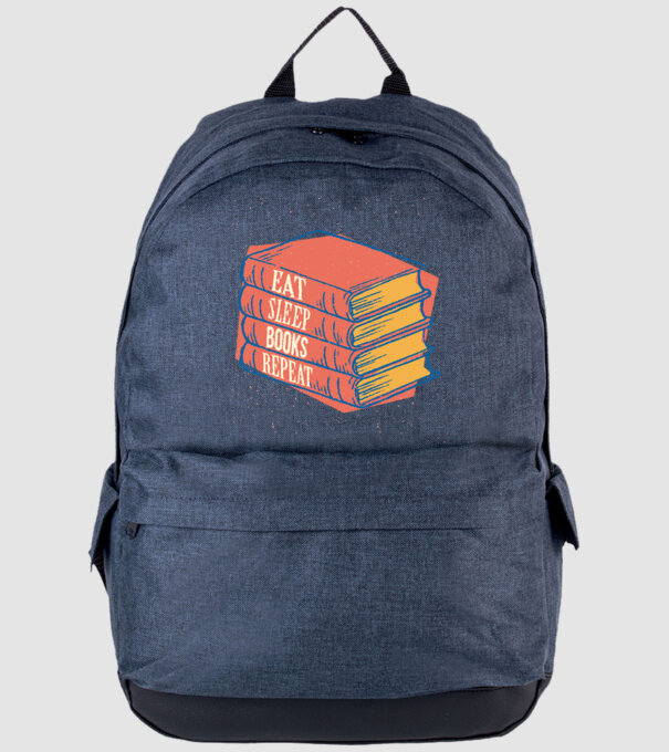 Eat Sleep Books Repeat Lectură model albastru jeanși pe tricou