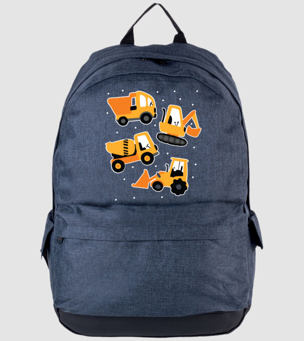 Vehicule de construcții model albastru jeanși pe tricou
