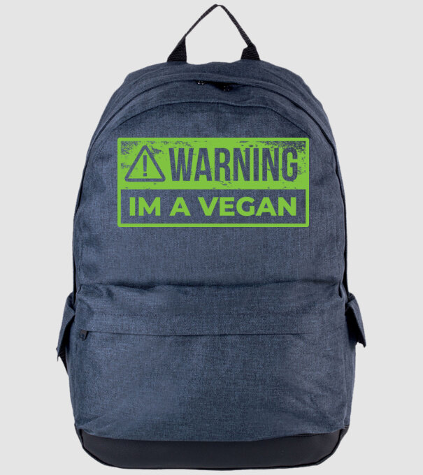 Atenție, sunt vegan model albastru jeanși pe tricou