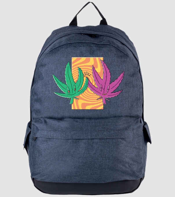 Frunze marijuana salut model albastru jeanși pe tricou