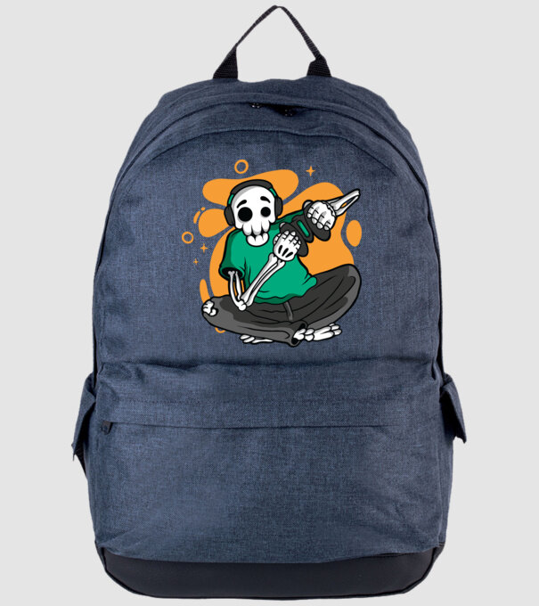 Schelet Gamer model albastru jeanși pe tricou