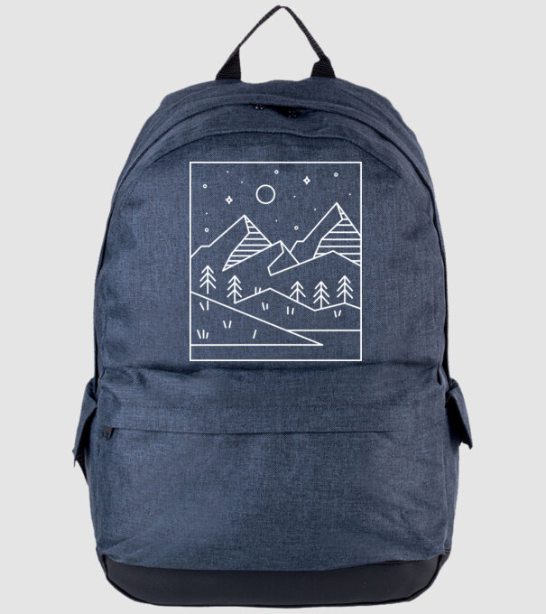Peisaj geometric model albastru jeanși pe tricou