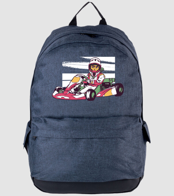 Pisică gokart model albastru jeanși pe tricou