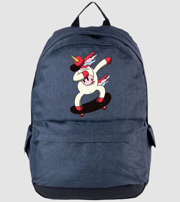 Skateboarder Unicorn DAB model albastru jeanși pe tricou