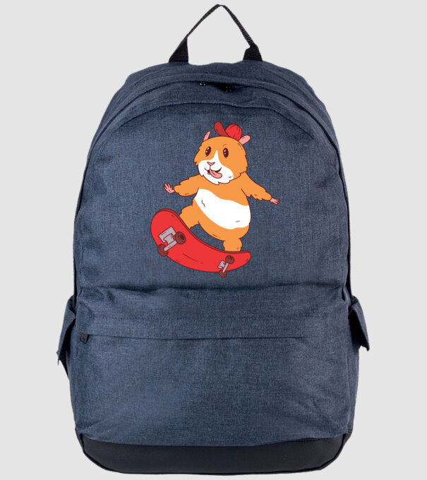 Hamster Skateboarder model albastru jeanși pe tricou