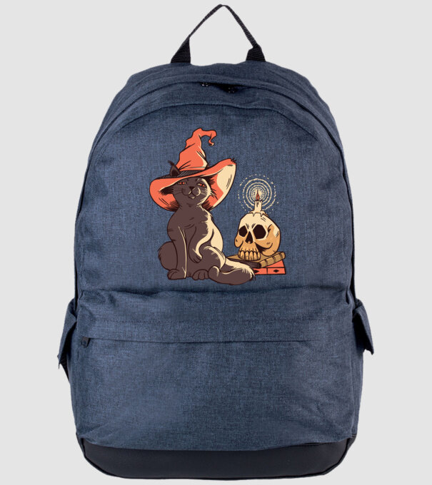 Pisică Halloween model albastru jeanși pe tricou