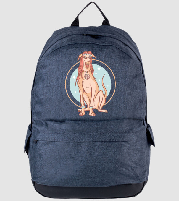 Câine Ogar Hippy model albastru jeanși pe tricou