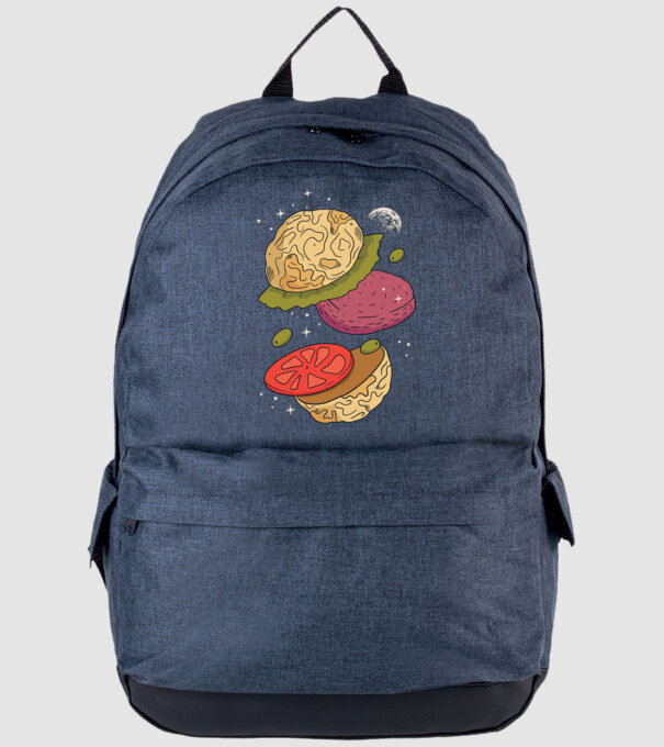 Burger lună model albastru jeanși pe tricou