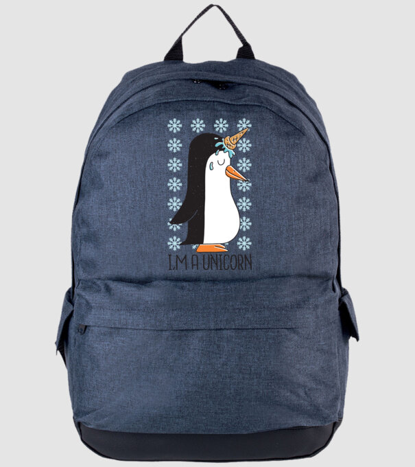 'I''m a Unicorn - Pinguin Unicorn' model albastru jeanși pe tricou