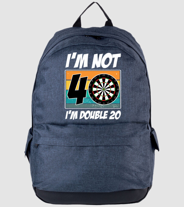 'I''m not 40 I''m double 20 darts birthday' model albastru jeanși pe tricou