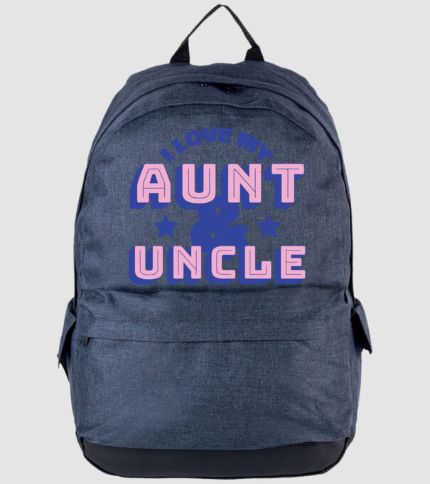 I Love My Aunt & Uncle model albastru jeanși pe tricou