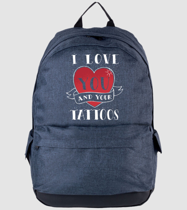 'I love You and Your Tattoos - tricou amuzant pentru Valentine''s Day' model albastru jeanși pe tricou