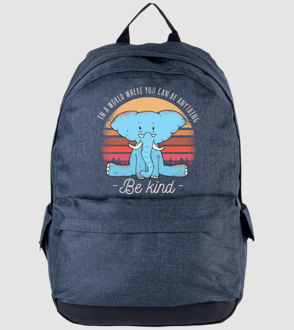 In a world where you can be anything be kind tricou elefant model albastru jeanși pe tricou