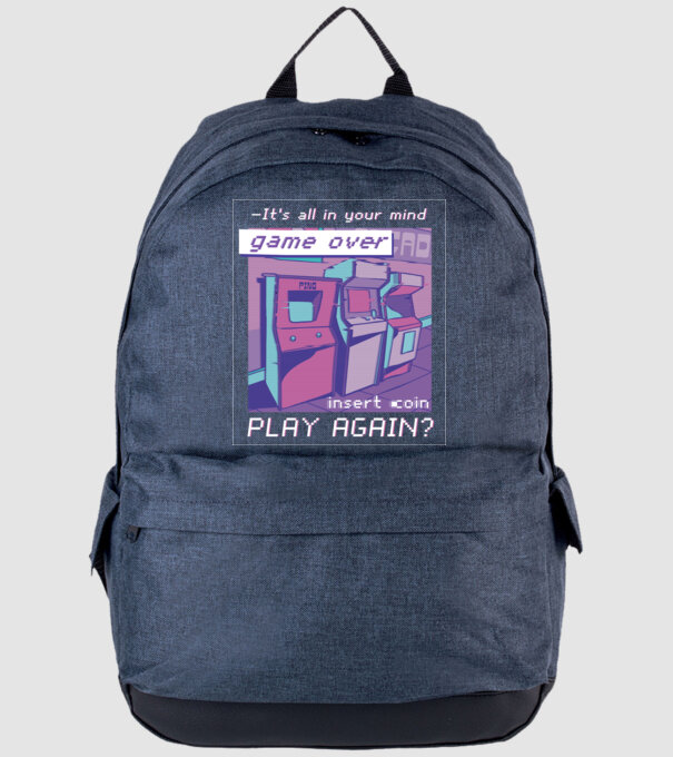Sala de jocuri Retro Arcade model albastru jeanși pe tricou