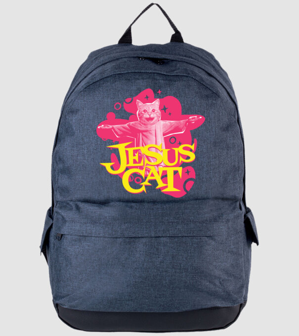 Jesus Cat model albastru jeanși pe tricou
