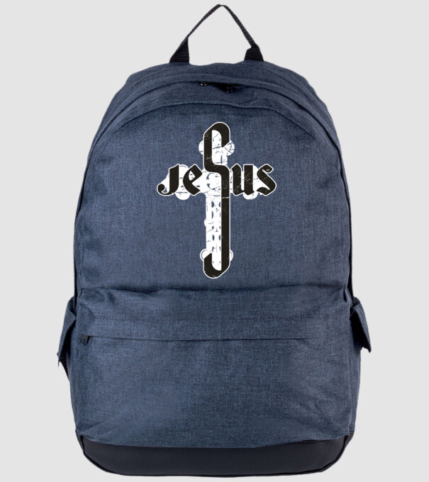 Iisus Cruce model albastru jeanși pe tricou