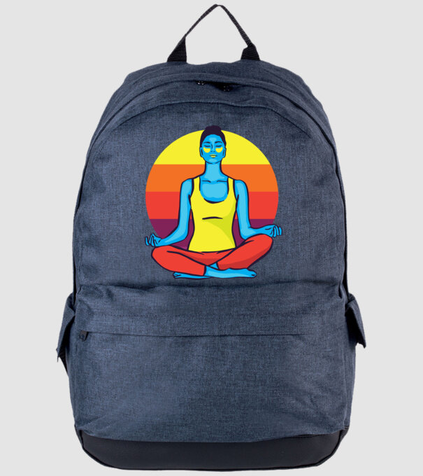 Yoga Meditație Retro model albastru jeanși pe tricou