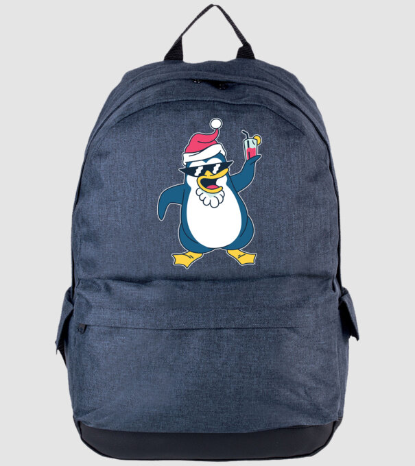 Pinguin de Crăciun model albastru jeanși pe tricou