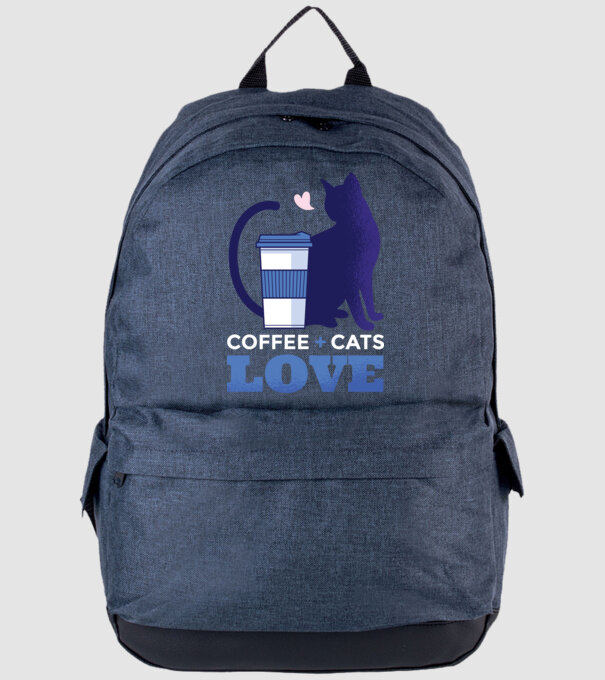 Cafea + Pisici = dragoste model albastru jeanși pe tricou