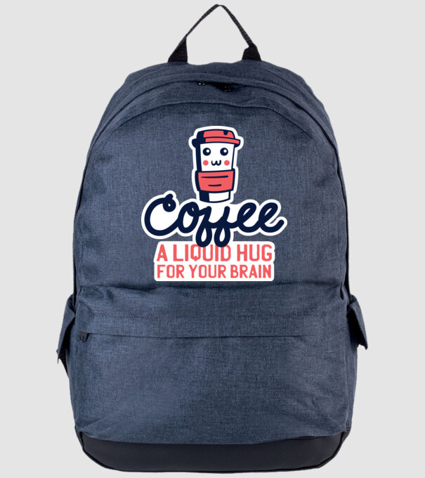 Cafea - o îmbrățișare lichidă pentru creier model albastru jeanși pe tricou