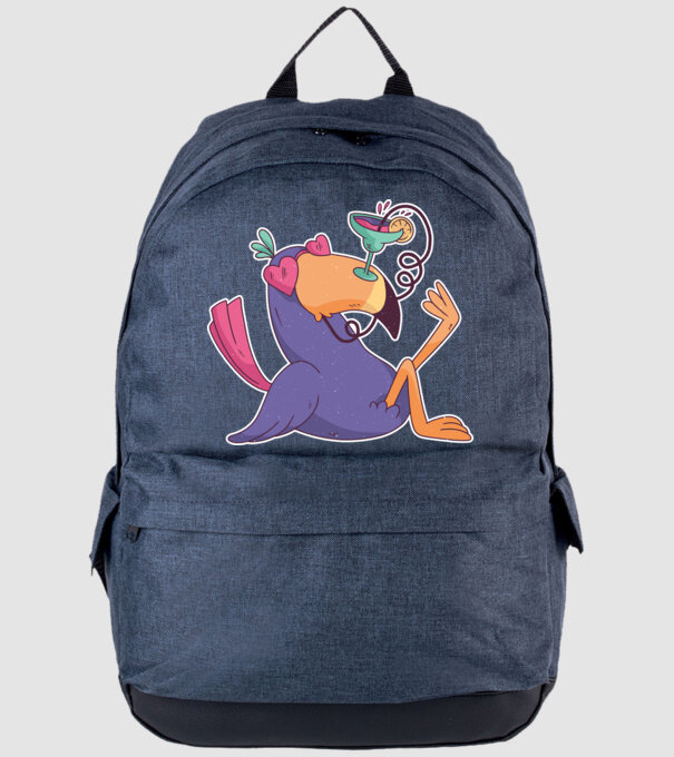 Toucan cu cocktail model albastru jeanși pe tricou