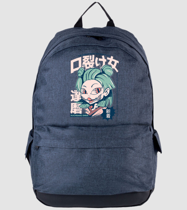 Kuchisake Onna Yokai Anime model albastru jeanși pe tricou