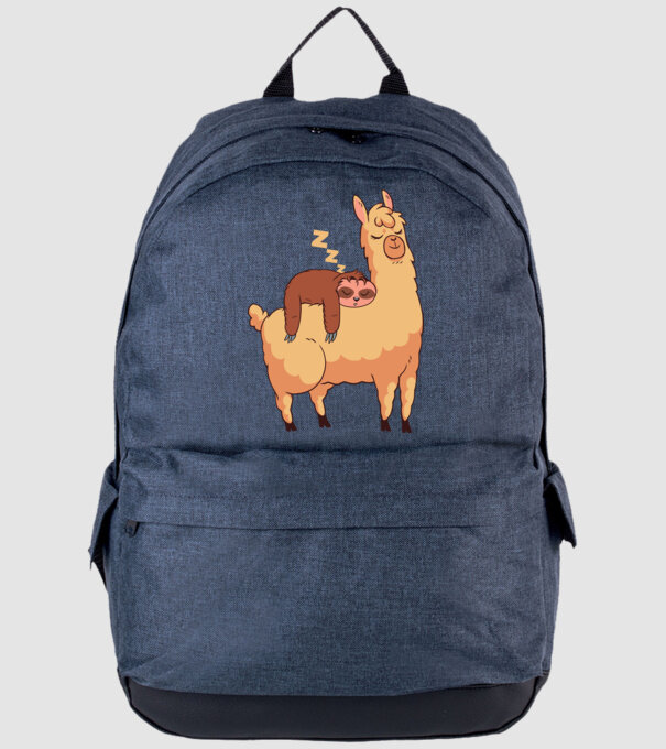 Leneș dormind pe Lama tricou amuzant model albastru jeanși pe tricou