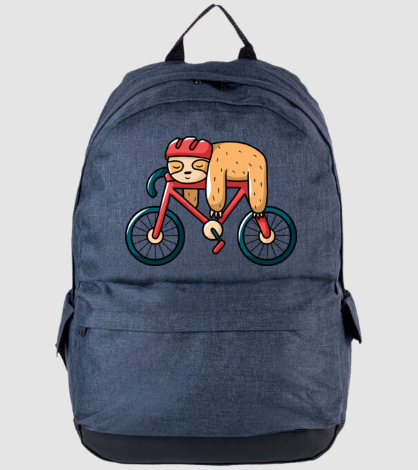 Leneș pe bicicletă model albastru jeanși pe tricou