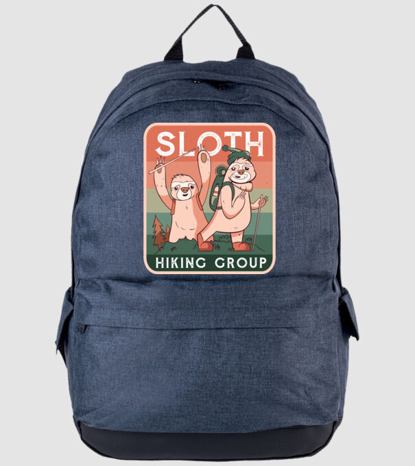Grupul de amatori de drumeție Leneș model albastru jeanși pe tricou