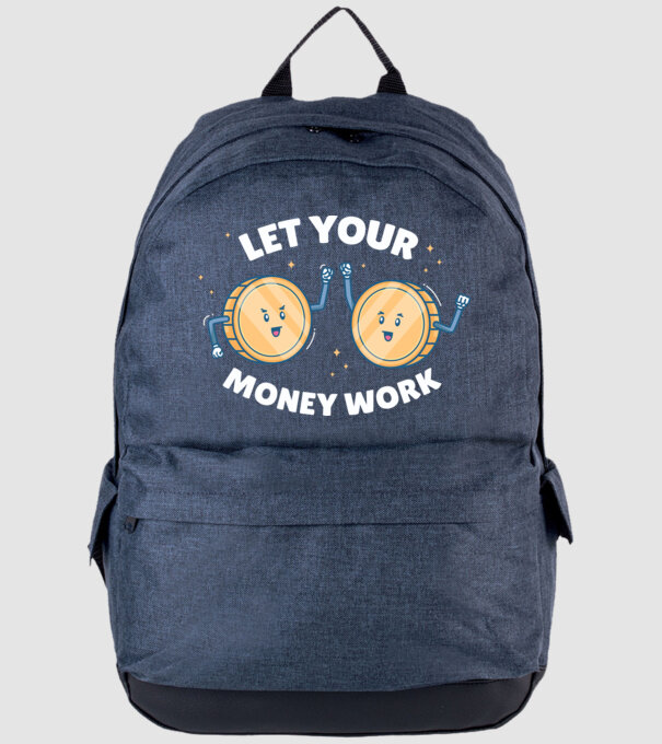 Let Your Money Work model albastru jeanși pe tricou
