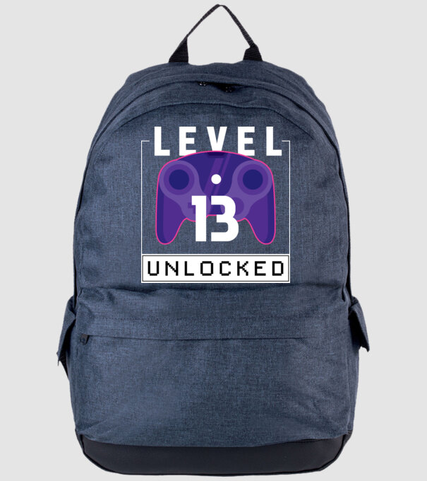 Level 13 Unlocked Gamer Birthday model albastru jeanși pe tricou