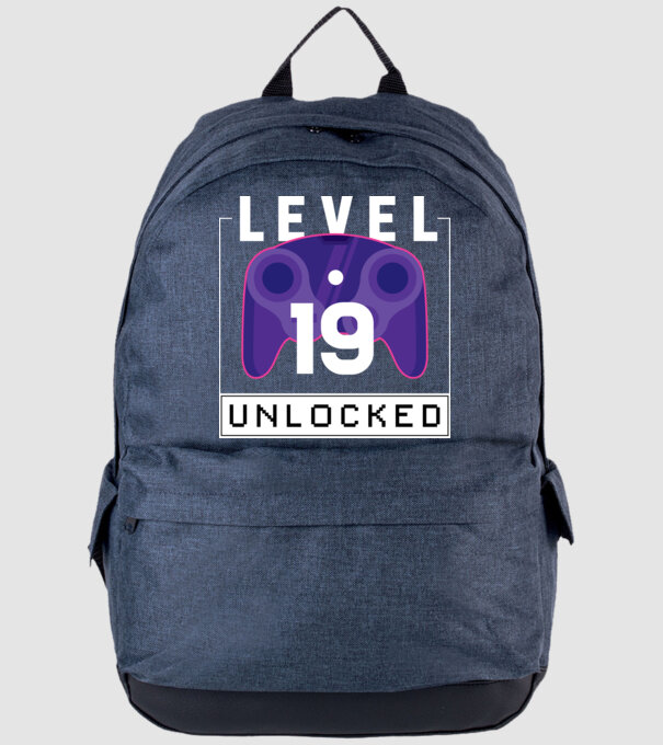 Level 19 Unlocked Gamer Birthday model albastru jeanși pe tricou