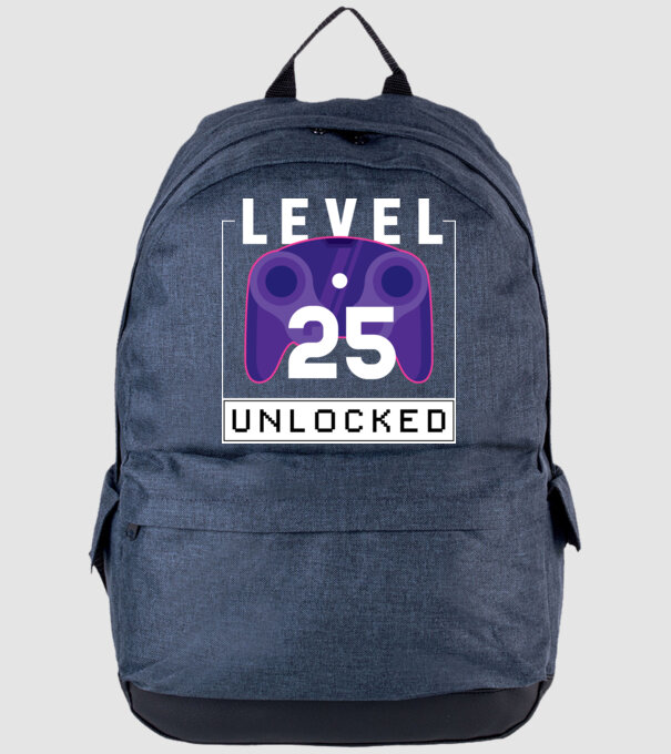 Level 25 Unlocked Gamer Birthday model albastru jeanși pe tricou