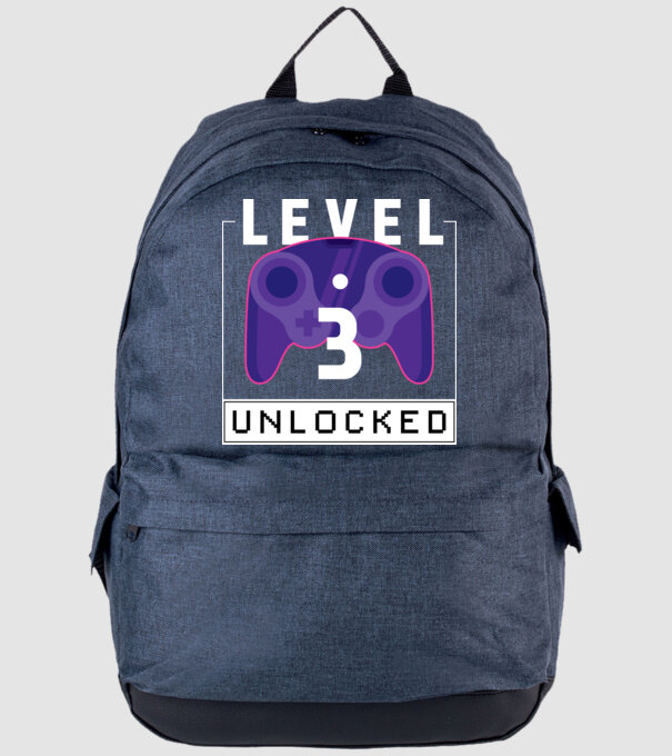 Level 3 Unlocked Gamer Birthday model albastru jeanși pe tricou