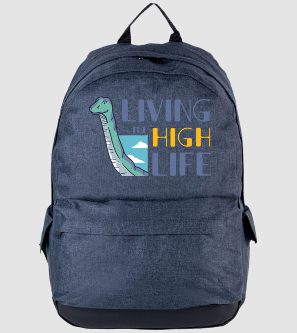 Living the High Life Dinosaur model albastru jeanși pe tricou