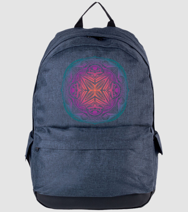 Mandala model albastru jeanși pe tricou