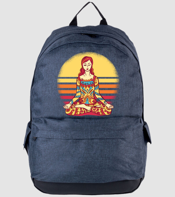 Mandala Yoga Meditație model albastru jeanși pe tricou