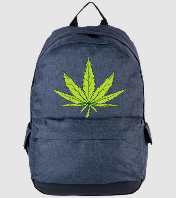 Frunză de marijuana model albastru jeanși pe tricou