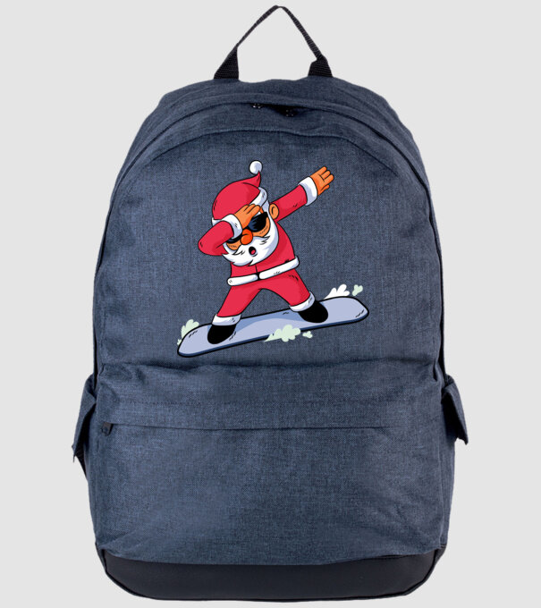 Moș Crăciun Snowboard DAB tricou amuzant model albastru jeanși pe tricou