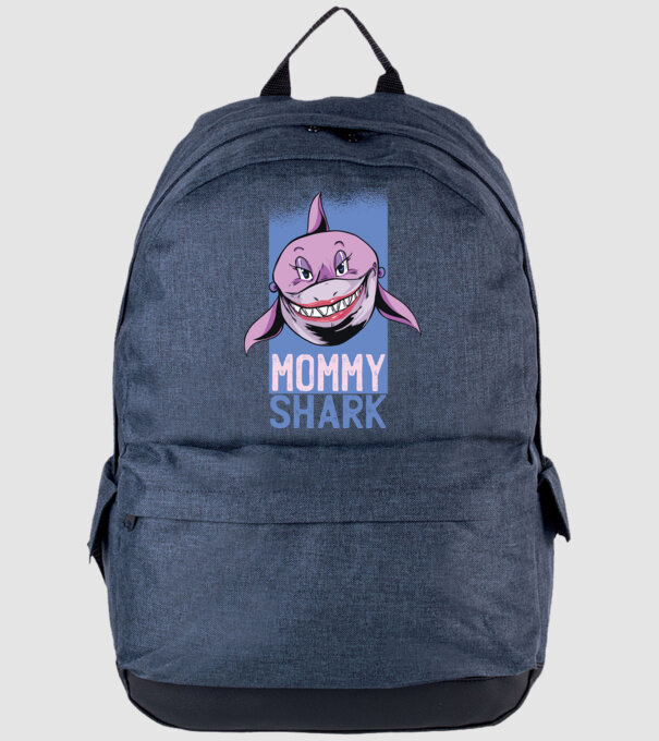Mommy Shark tricou pentru mama model albastru jeanși pe tricou
