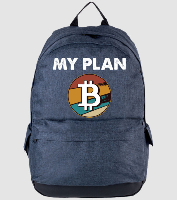 My plan B - Bitcoin model albastru jeanși pe tricou